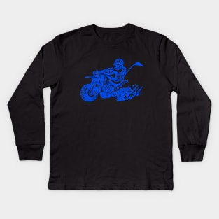 Three Wheeler- Greatest invention since gasoline (Blue design) Kids Long Sleeve T-Shirt